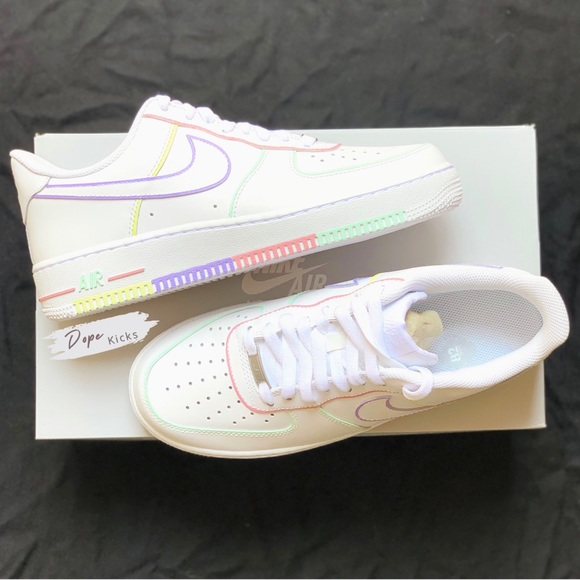 Pastel Outline Air Force 1 Shoes - Picture 2 of 2